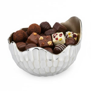 Bol de service moderne en acier inoxydable martelé, centre de table décoratif, plat à fruits et bonbons en métal, best-seller à prix compétitif - Product Image 5