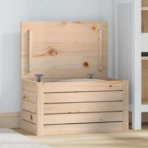 Caja de Almacenamiento Mediana de Madera de Pino Sólido, Cajas de Almacenamiento Decorativas de Madera Natural - Product Image 1