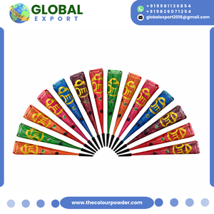 กรวยเฮนน่าสีสำหรับเพ้นท์ลายเมห์นดี ขายส่ง 6 สี หัวพ่นแบบพิน ได้รับมาตรฐาน ISO บรรจุ 12 หลอด สำหรับทำรอยสักชั่วคราว - Product Image 5