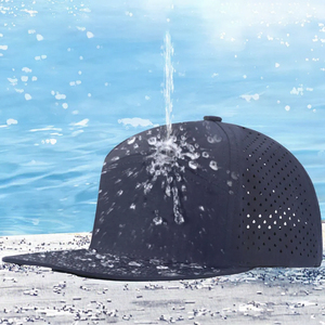 Waterproof Perforated Golf Hats Custom PVC Rubber Logo Sporty 5 Panel Curved Brim <b>Baseball</b> Caps <b>Tee</b> Holder And Rope - Product Image 5