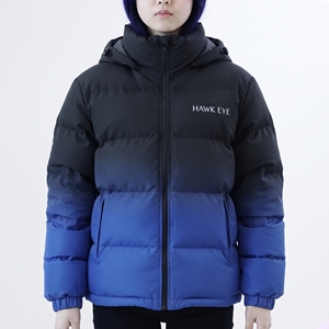 Women's Two Tone Quilted Puffer Jacket Hooded <b>Winter</b> <b>Coat</b> <b>Thick</b> Warm Color Blocked Full Sleeve Zipper Closure - Product Image 6