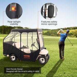 Contenitore per carretti da Golf in poliestere 600D a prova di polvere con finestra trasparente a 4 lati per 4 passeggeri coperture per auto Club universali per - Product Image 4