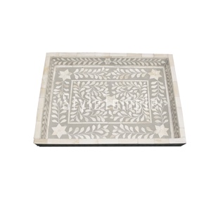 High Quality Modern Luxury Indian Handcrafted Resin Inlay Wooden Storage Square Tray Tableware Living Room <b>Bedding</b> Restaurants - Product Image 4