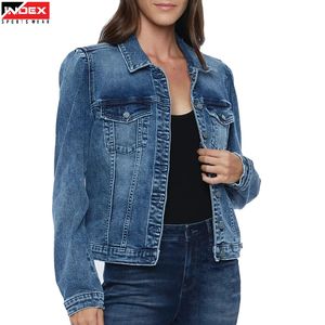 Chaqueta Vaquera de Mezclilla para Mujer, Estilo Urbano, Azul, Informal, con Costuras Premium, Pedidos al por Mayor - Product Image 1
