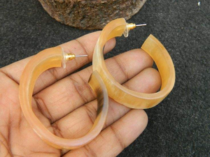 <b>Top</b> Rated 100% Natural Eco-Friendly Handmade Modern Horn <b>Earrings</b> for Women Fashion India Jewelry with Natural Crafts - Product Image 3