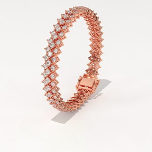 Aarinya Lab-Grown Diamond Triple-<b>Row</b> Eternity Tennis Bracelet The IGI Certified Lab Grown Diamond Multi-<b>Row</b> 14K Tennis Bracelet - Product Image 4