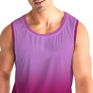 Débardeurs imprimés en polyester pour hommes – Gilet de sport sans manches pour l'été, débardeur de fitness, sous-vêtement de sport, design décontracté et ajusté - Product Image 5