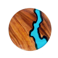 Plateau de service artisanal en bois et résine pour cuisine, ensemble unique en époxy, plateau décoratif, vaisselle de table, plateau de bureau, durable et sophistiqué