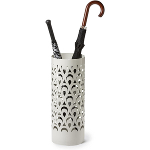 Soporte redondo para paraguas de metal dorado con bandeja de drenaje para el hogar, moderno y independiente, para bastones y bastonetas. - Product Image 6