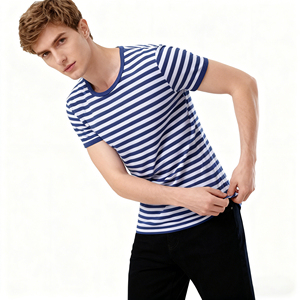 New OEM Wholesale Oversized <b>Short</b> <b>Sleeve</b> T-shirts for Men Women 100% Cotton Breathable Quick Dry Casual Blue White Contrast - Product Image 5