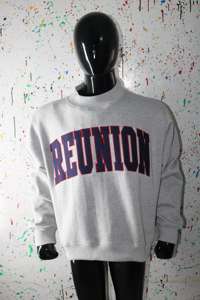 REUNION ASH GREY <b>Mock</b> <b>Neck</b> Sweatshirt 100% BLUE Applique Embroidery wide <b>neck</b> Sweatshirt Finer Threads - Product Image 2