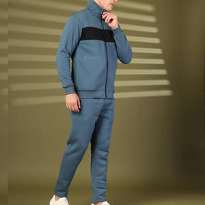 Ensemble de survêtement personnalisé pour hommes, design décontracté, en molleton, pour l'entraînement, grandes tailles, avec fermeture éclair et pantalon de jogging - Product Image 4