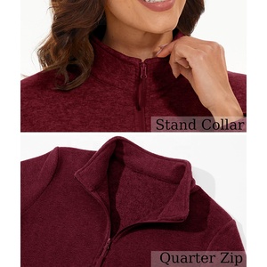 Sweat uni à demi-fermeture éclair sweat-shirt en coton avec logo personnalisé en gros sweat-shirt vierge à demi-fermeture éclair pour femmes - Product Image 3