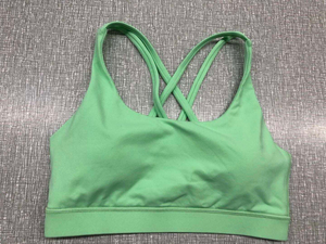 Soutien-gorge de sport jaune sans armatures pour femme, dos croisé, sans coutures, idéal pour le yoga - Product Image 4