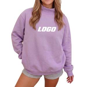 Sweat-shirt oversize personnalisé pour femme avec logo couleur, col montant, fentes latérales, idéal pour l'hiver - Product Image 4