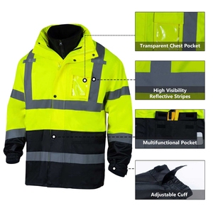 Sweat à capuche de sécurité haute visibilité 2026, conforme à la norme ANSI Classe 3, vêtement de travail haute visibilité, pull-over personnalisable avec logo, pour le secteur de la construction - Product Image 4