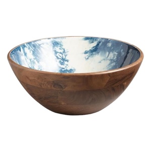 Bols de service écologiques faits à la main en bois, adaptés aux aliments, pour soupes et salades, pour la maison et l'hôtellerie - Bols à riz durables et compatibles lave-vaisselle - Product Image 1