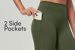HAWK SPORTS INDUSTRIES Leggings de sport sans couture taille haute pour femme, longueur intégrale, vert olive, respirant et extensible pour l'entraînement - Product Image 5