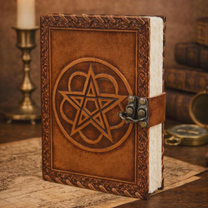 Diario de Cuero con Pentagrama Hecho a Mano, Libro de Hechizos Vintage, Grimorio de Brujería, Cuaderno Gótico, Diario de Estilo Antiguo, Regalo - Product Image 5