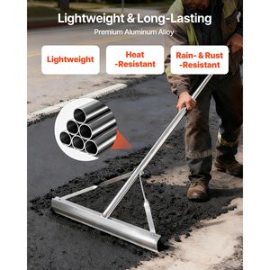 Rastrello Paesaggistico in Alluminio Resistente con Manico da 60 Pollici e Testa Larga 20 Pollici, Grande Strumento di Livellamento per Asfalto e Paesaggistica, Macchinario Stradale - Product Image 4