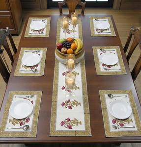 Premium Quality Cotton Floral Modern Printed Table Mat Set Matching <b>Runner</b> Durable Eco-Friendly for Dining Decor Wholesale Price - Product Image 1