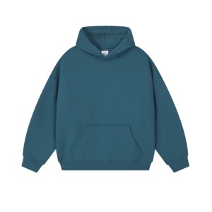 HEPL012 Sudadera con capucha de algodón de felpa de alto gramaje (360 g/m² y 610 g/m²) de corte cropped y holgado, con logotipo bordado personalizado, MOQ 10 unidades - Product Image 1