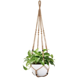 Bamboo with Jute Macram wooden <b>planters</b> and plant stands OEM Custom Wholesale | Aqdus Saleem India - Product Image 2