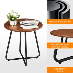 Tavolo laterale esterno in finto legno resistente alle intemperie per giardino giardino con giardino; Tavolino Versatile per spazi abitativi all'aperto - Product Image 4