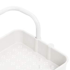Chariot de cuisine blanc à 3 niveaux 16,5"x13,8"x33,5" en fer et ABS - Product Image 5