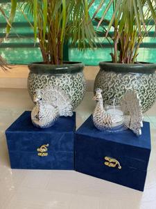Indian German Crystal Peacock Diya <b>Tealight</b> Candle <b>Holder</b> Eco-Friendly Durable Luxury Box Home Decor Wedding Christmas Festive - Product Image 2