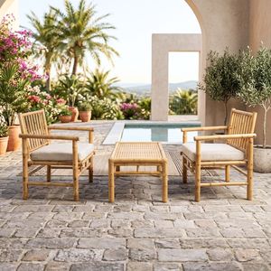 Wholesale Bamboo Outdoor <b>Dining</b> Furniture – Eco-Friendly Handmade Garden <b>Table</b> <b>and</b> <b>Folding</b> <b>Chair</b> Set for Resorts, Outdoor Living - Product Image 1