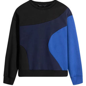 Sweat-shirt à col rond Parki pour femme, longueur courte, en coton et bambou tricoté, manches longues, avec applique cœur, pour l'automne - Product Image 3