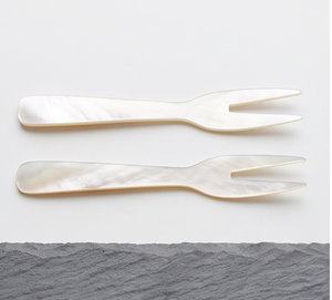Ensemble de fourchettes minimalistes en nacre réutilisables, finition mate, couleur blanche, pour la maison et la cuisine - Product Image 1