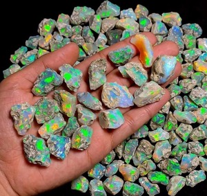 Natural Ethiopian Welo Opal Rough <b>Stone</b> Multi <b>Fire</b> Color Play Gemstone Cabochon Jewelry Making 15-30mm 5-8 Carat - Product Image 5