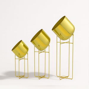 Juego de 3 Macetas de Hierro con Soporte, Duraderas, Ligeras, de Alta Calidad, Modernas y Elegantes, para Uso en Interiores y Exteriores, Hogar y Jardín - Product Image 3