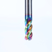 Fraise d'angle en carbure à 3 cannelures Rainbow Coating CNC Outil de coupe en aluminium