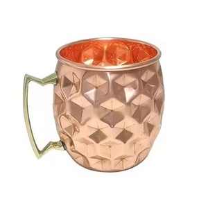 Mug en cuivre contemporain, tasse Moscow Mule, vaisselle élégante pour bar, cuisine, restaurant, service de table - Product Image 2