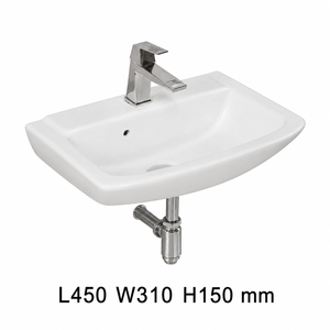 LAVISH Oval Wall-Hung Wash Basin Easy Clean Glossy Modern Mall Hall Apartment Villa 5 Year Warranty Office Hotel School Hospital - Product Image 3