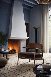 Rafaela Modern Luxury Solid Wood <b>Lounge</b> <b>Chair</b> Upholstered Seat | Luxury Solid Walnut <b>Lounge</b> <b>Chair</b> Modern Upholstered Design - Product Image 6