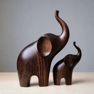 Escultura de Animales de Madera Ecológica Moderna, Arte Abstracto Geométrico, Figura de Madera Hecha a Mano, Diseño Vertical, Decoración de Mesa de Comedor - Product Image 6