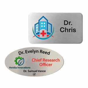 Insignias metálicas personalizadas al por mayor, baratas, con logotipo, de aluminio, con nombre, para fijar con pin. - Product Image 4