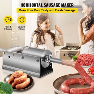 Remplisseuse manuelle horizontale de saucisses, 5 embouts de remplissage, capacité 3L/7Lbs, usage domestique et commercial, état d'occasion - Product Image 2