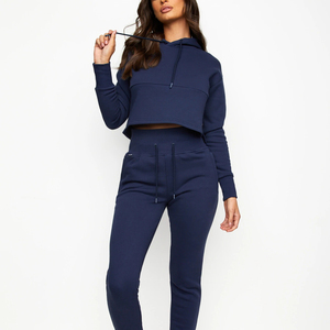 <b>Women</b> Winter Casual Cropped Hoodies High Quality Custom Made Quick Dry Breathable Windproof Solid <b>Pattern</b> Wholesale - Product Image 1