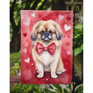 Multicolor Pekingese My Valentine Garden Flag Buzón Decorativo Patio Banner para Patio Obra de arte para pequeños letreros de jardín y césped - Product Image 3