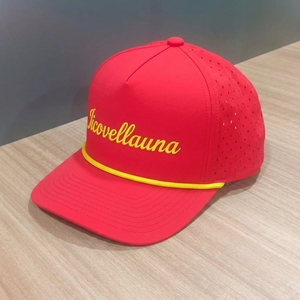 Gorras de Golf de 5 Paneles con Perforaciones Cortadas a Láser, Personalizadas OEM, Visera Precurvada, Bordado Plano, ODM, MOQ Bajo, Fábrica de Gorras - Product Image 2
