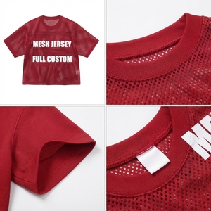 Manufacturer Custom Printing Blank Plain Streetwear Soccer Jersey Mesh Sport Team Training <b>Baseball</b> Summer Boxy Tshirt - Product Image 5