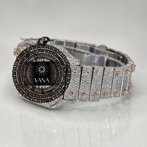 VANA JEWELS Two Tone Iced Out Moissanite <b>Watch</b> <b>Men</b> VVS Diamond <b>Watch</b> Stainless Steel Luxury Hip Hop <b>Wrist</b> <b>watch</b> - Product Image 2