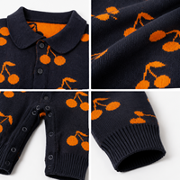 Barboteuse tricotée en jacquard 100% coton pour nouveau-né, combinaison pour bébé fille, garçon, ensemble de vêtements pour bébé, pull
