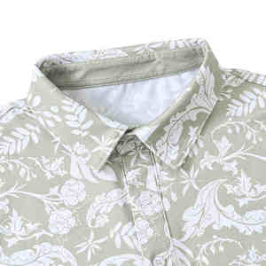 Camiseta Casual de Manga Corta para Hombre, 100% Algodón Jersey Transpirable, Diseño Sólido Verde y Blanco - Product Image 4