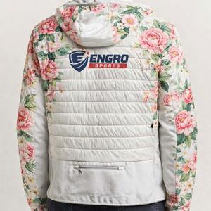 Chaqueta para Hombre Ligera de Invierno con Capucha de Malla Híbrida, Servicio OEM Disponible, Chaqueta Híbrida Clásica para Mujer, Chaqueta Acolchada Blanca Personalizada al por Mayor - Product Image 3